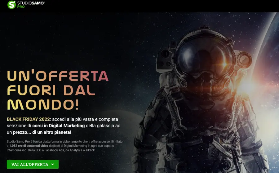 Studio Samo: Black Friday 2022 Fuori dal mondo